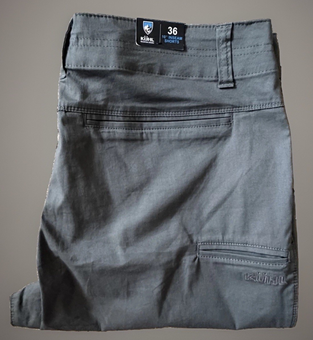 New Kuhl Resistor Lite Chino Shorts Size 36 10” Inseam Carbon 5205 NWT JBHS