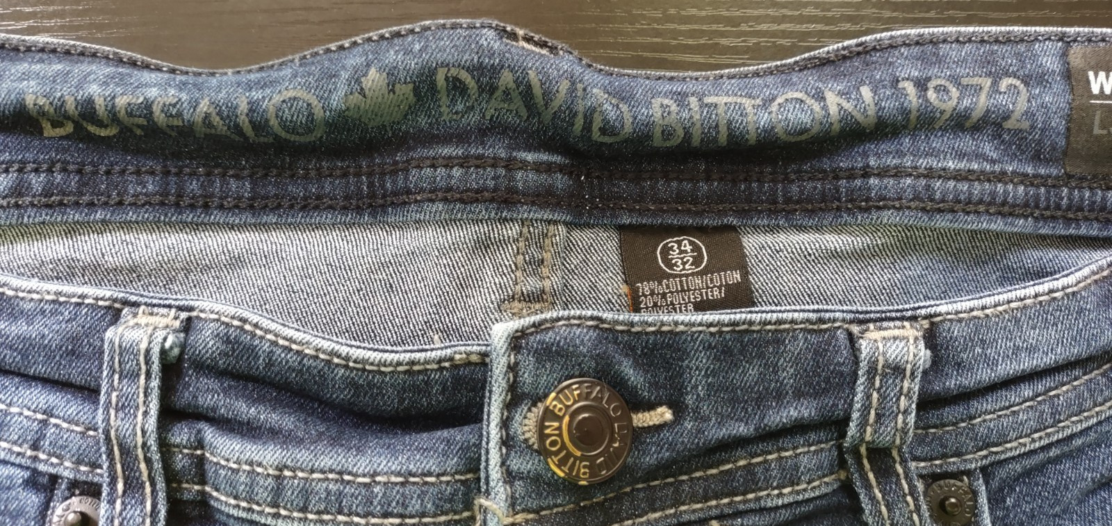 Buffalo David Bitton Men’s Jeans 34×32 Indigo Max X Skinny Stretch Crinkled