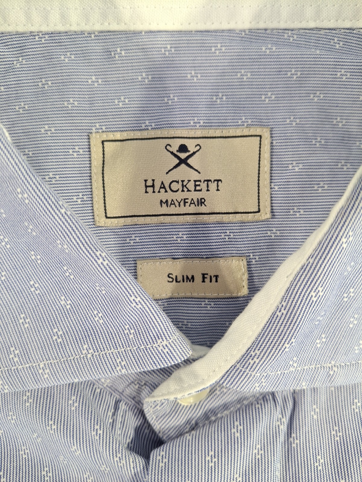 Hackett Mayfair Mens Navy Stripe Shirt 3XL Slim Fit 100% Cotton 48″ Ch Bulgaria