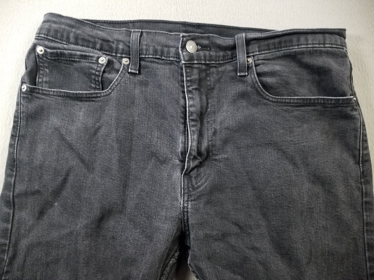 Levis 512 Jeans Men 36×29 Black Slim Tapered Fade Stretch Denim Dark Stonewash