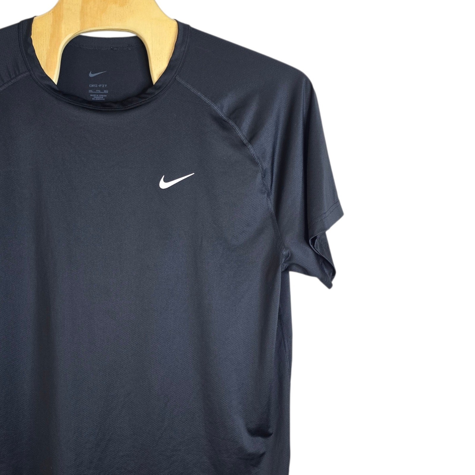 Nike Dri-FIT Mens XXL Black Performance Training T-Shirt Short Sleeve Raglan