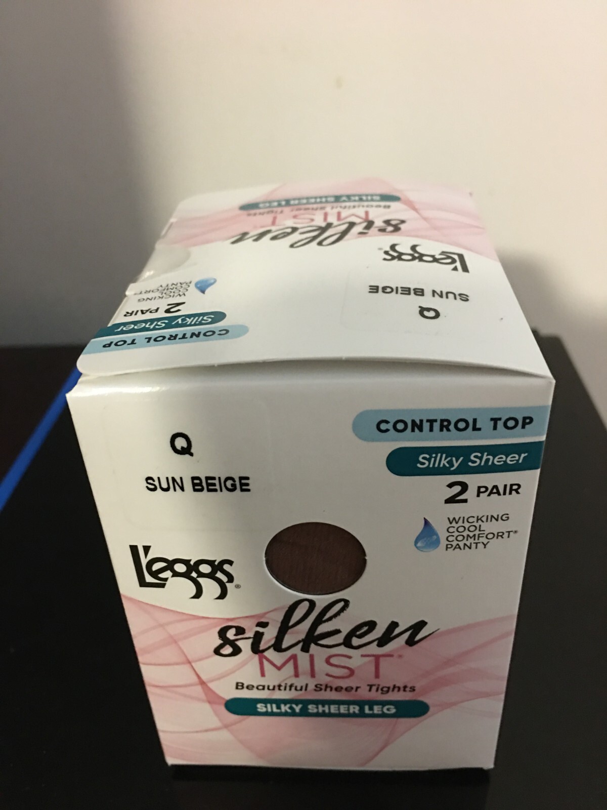 NEW SIZE Q SUN BEIGE L’EGGS SILKEN MIST SILKY SHEER LEG CONTROL TOP TIGHTS 2PK
