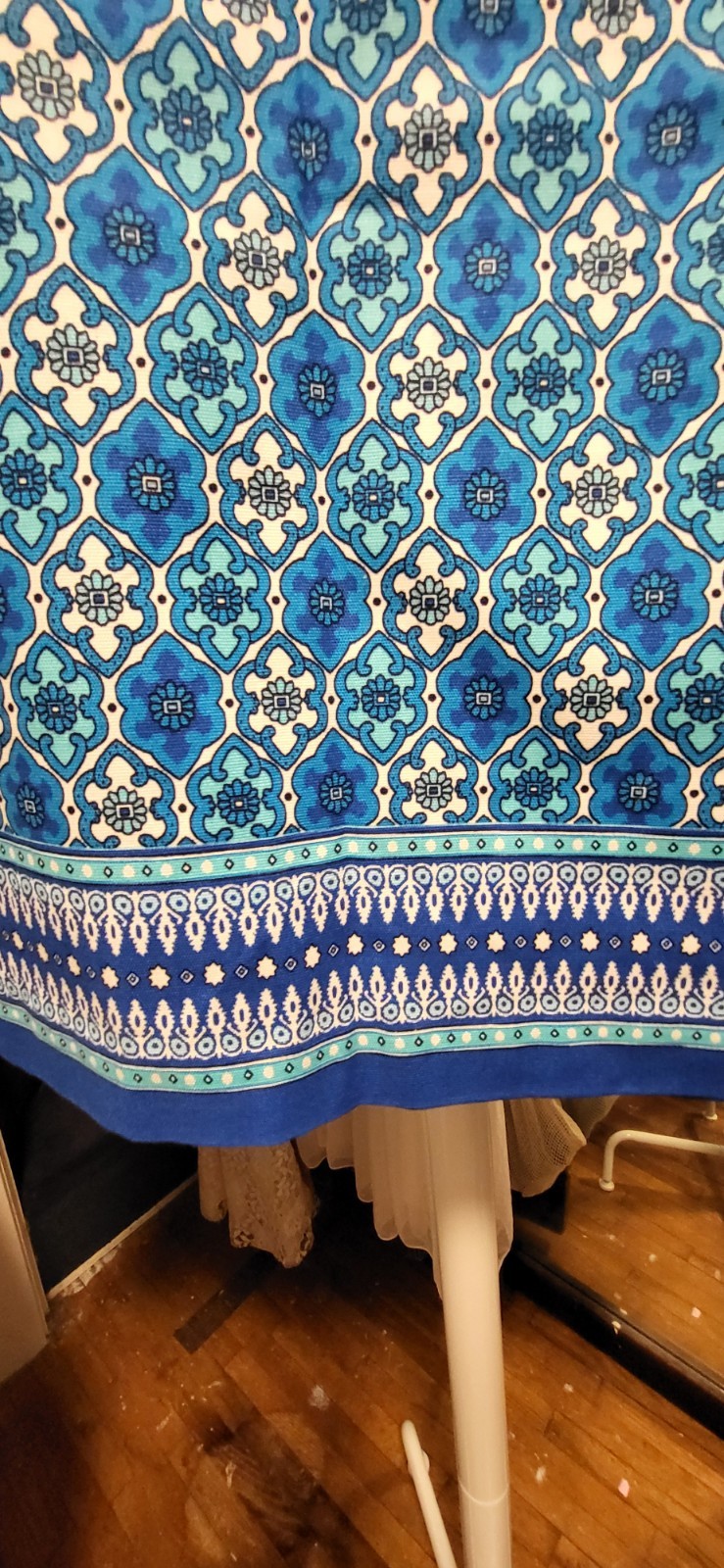 Talbots Petite NWT $79 Shades of Blue & White Moroccan Print Short Skirt 14P