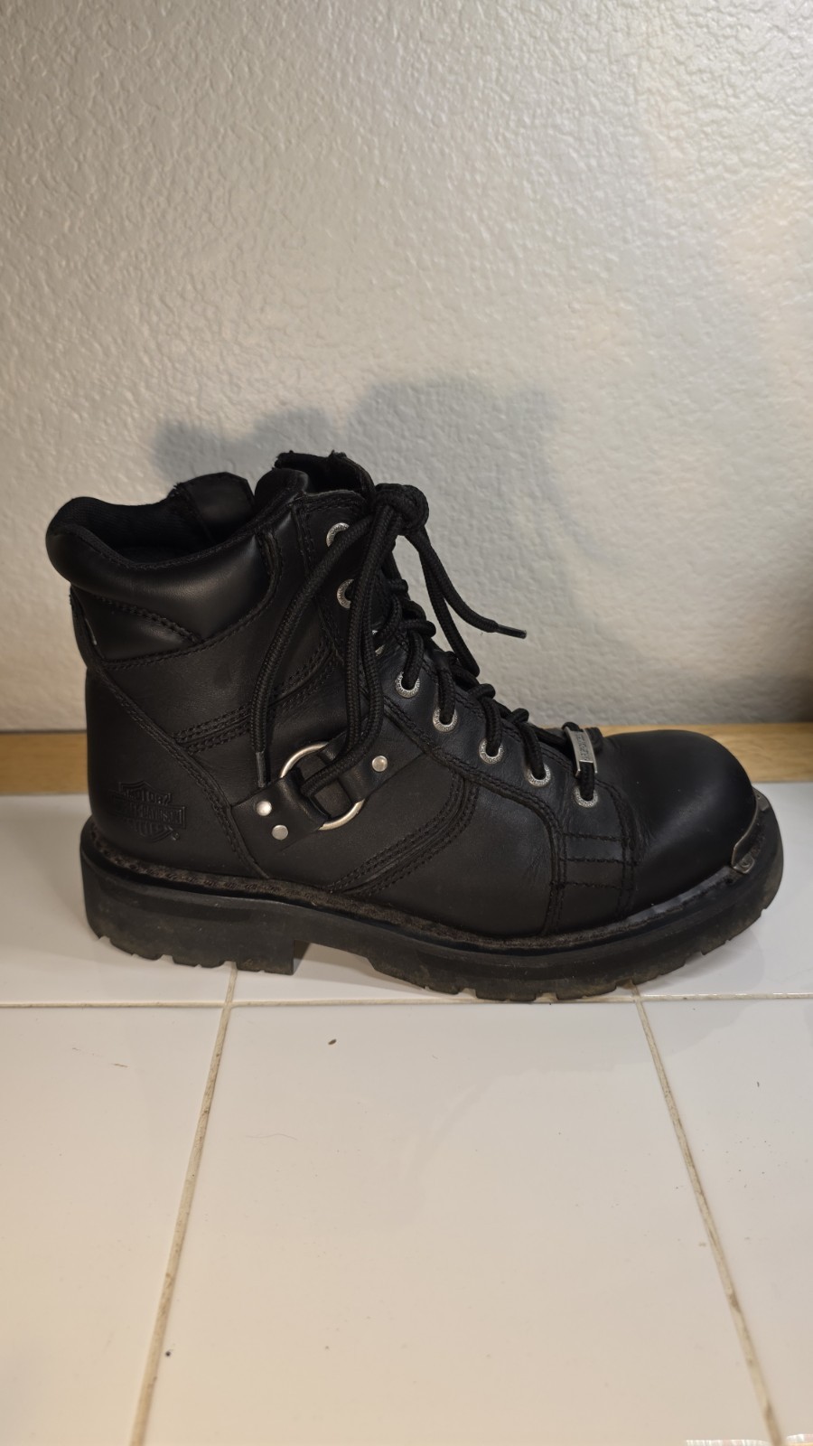 Harley Davidson Maddy Black Combat Boots Womens 8.5