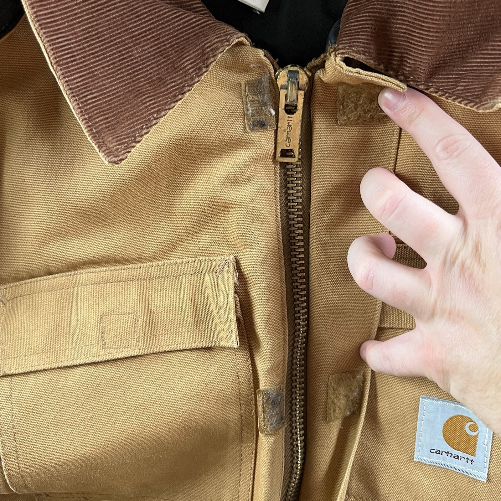 Vintage Carhartt Arctic Jacket Mens 46 Tall Brown C0196 W/ A01 BRN Fur Trim Hood