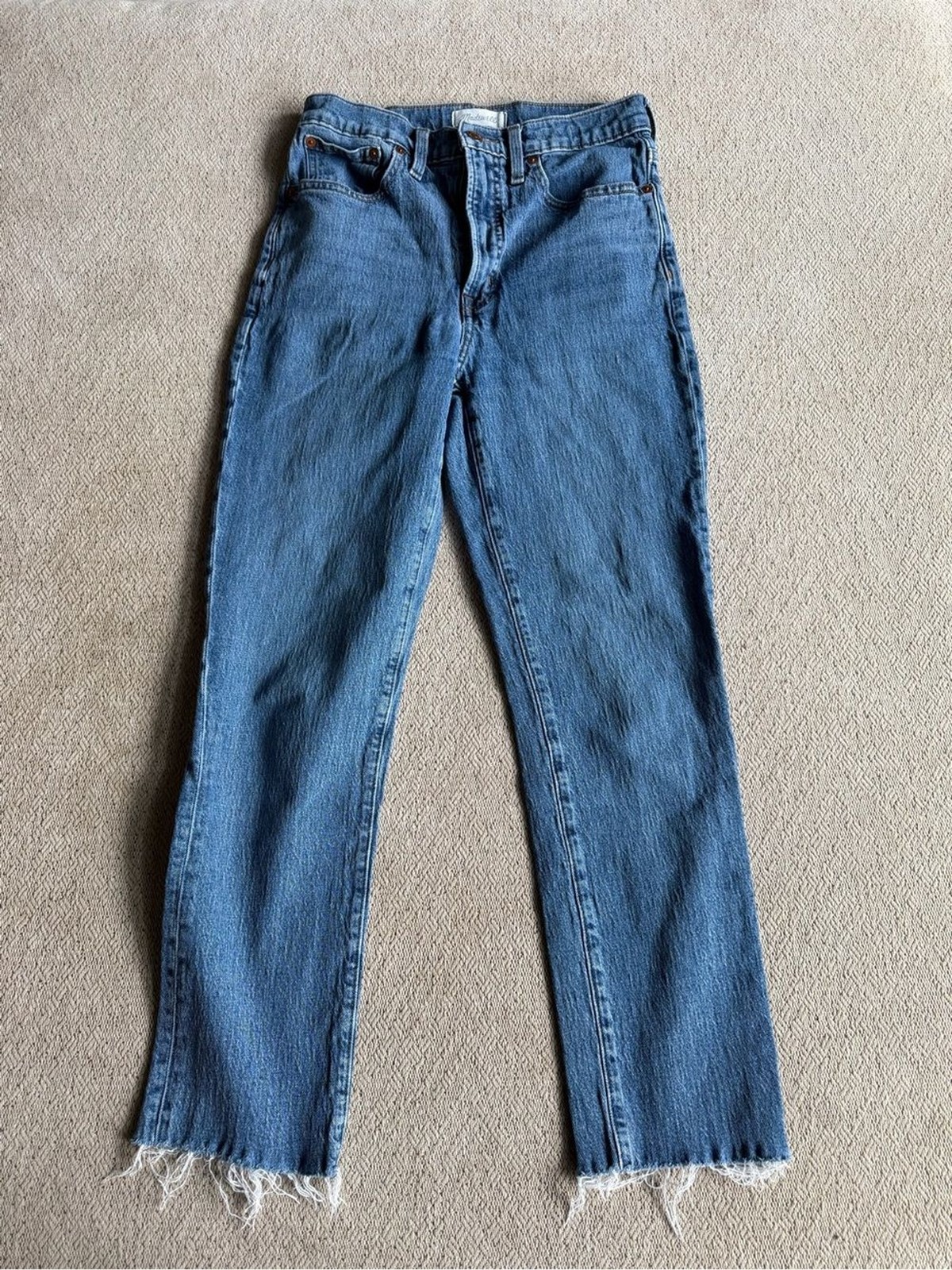 Madewell The Perfect Vintage Jean Raw Hem Straight Leg Jeans Size 27