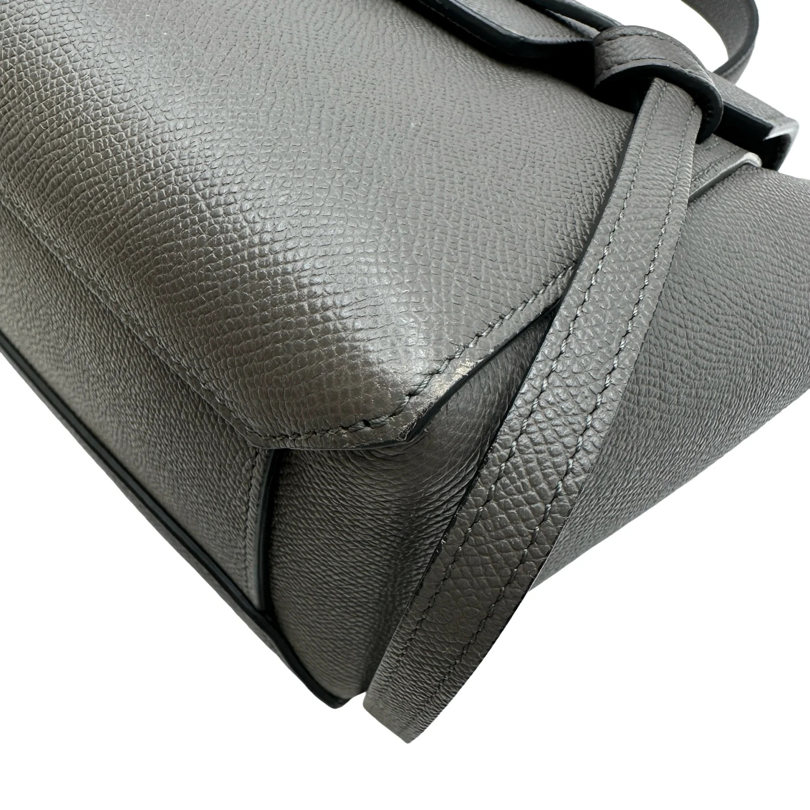 CELINE Belt Bag Nano Gray Leather Shoulder Bag 189003 #OKB9044