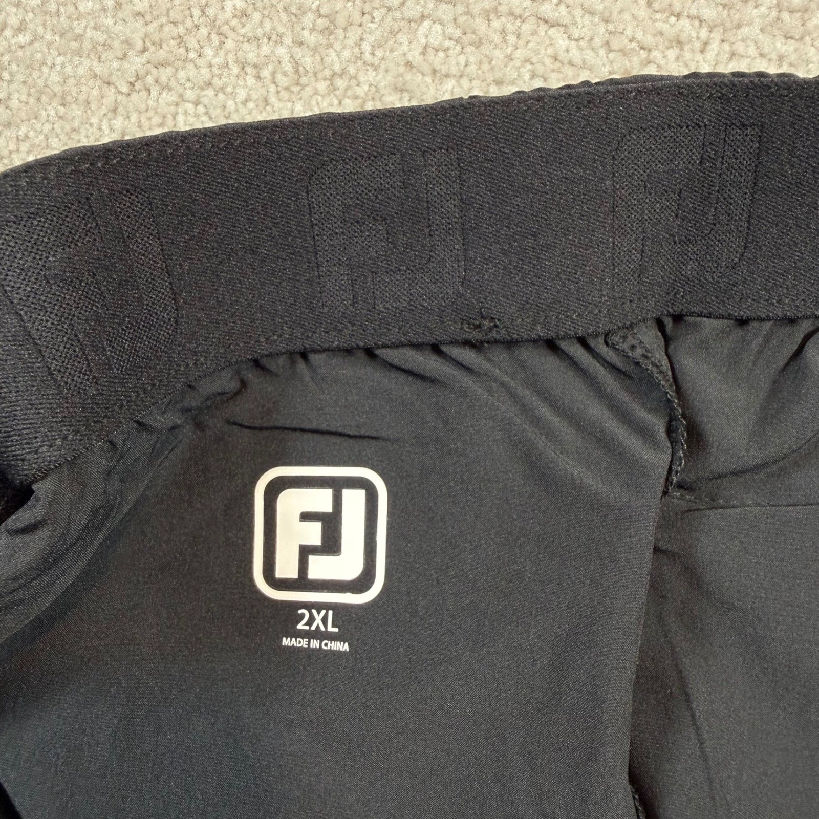 NEW FootJoy Workout Shorts Mens 2XL Black Moisture Wicking Performance Athletic