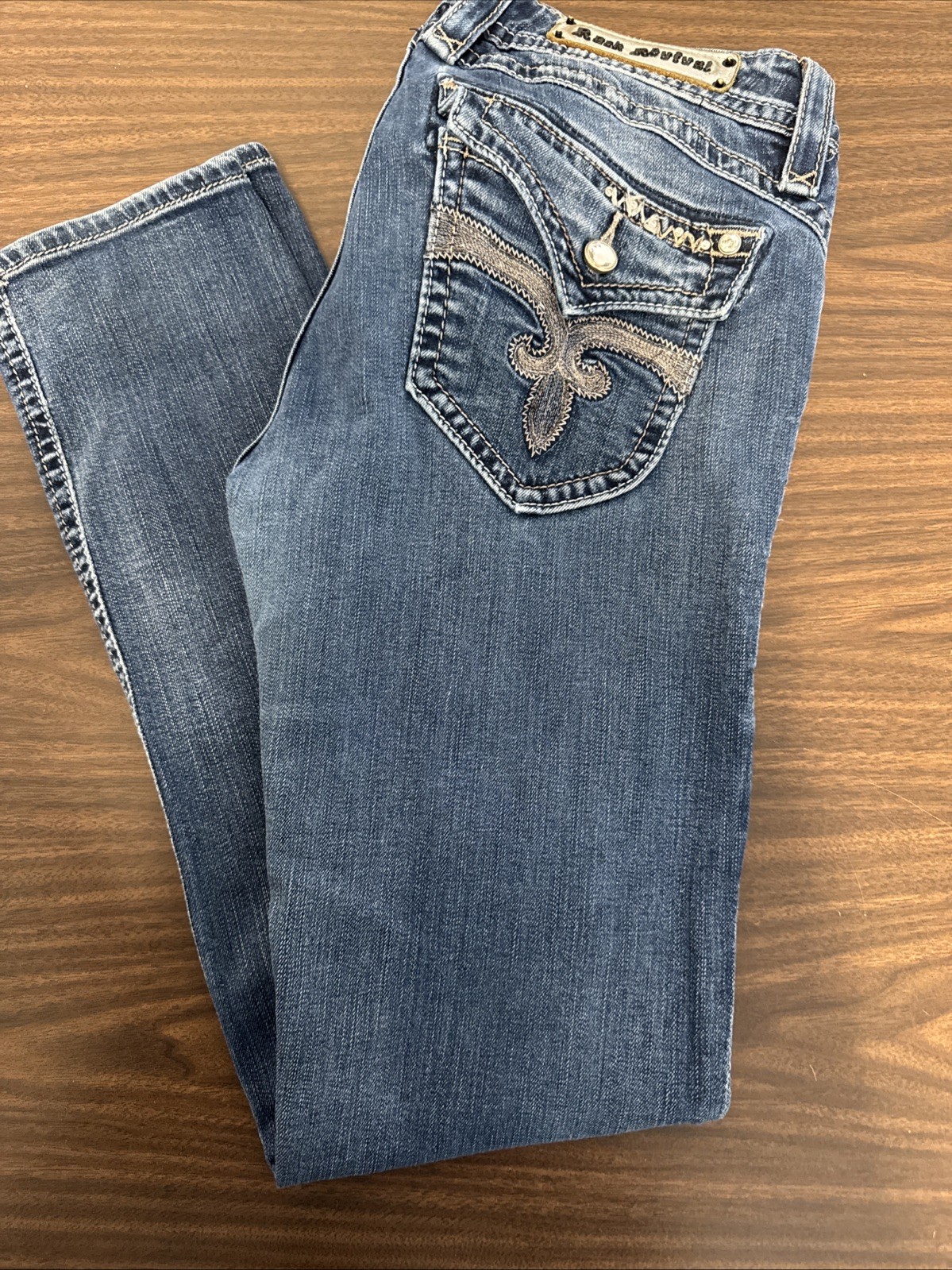 Rock Revival Stephanie Skinny Jeans Women’s 31×31 1/2” Medium Wash Stretch Denim