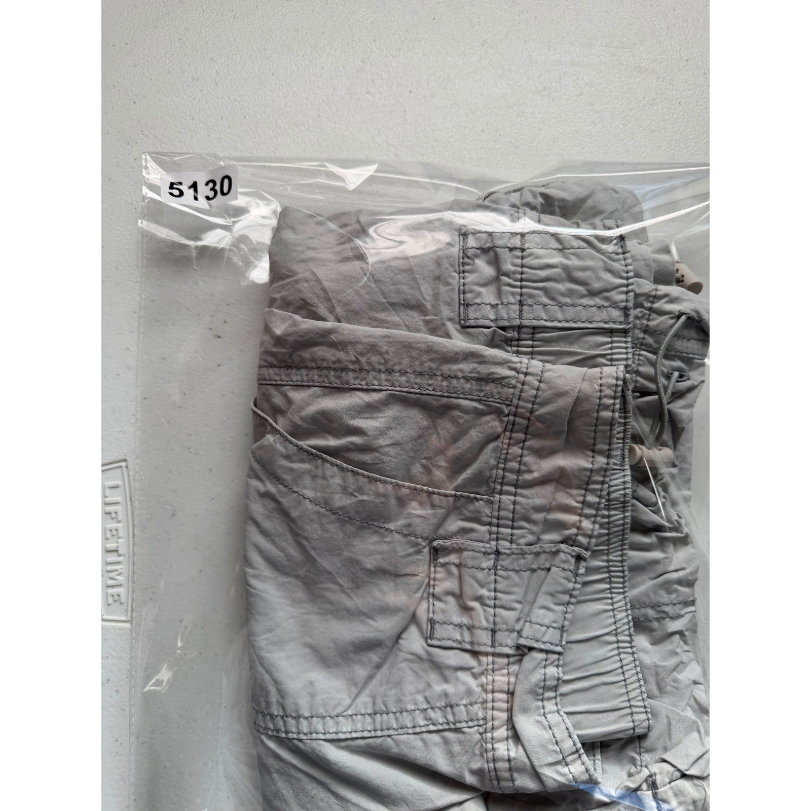 Garage Gray Cotton Cargo Parachute Pants Wide Leg Multi Pocket Size Small P/S