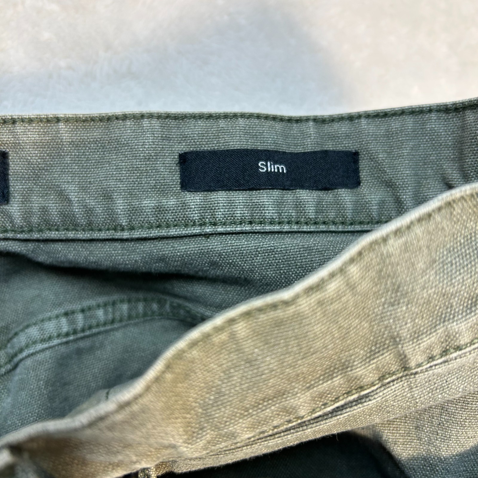 Proof Rover Pants Mens 33×32 Green Stretch Canvas Slim Fit Straight Leg Utility