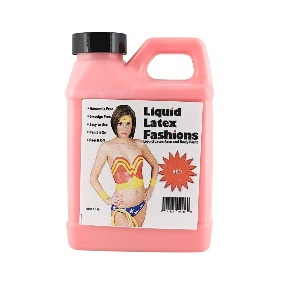 Red 8 Fl Oz – Liquid Latex Face and Body Paint, Halloween, Cosplay