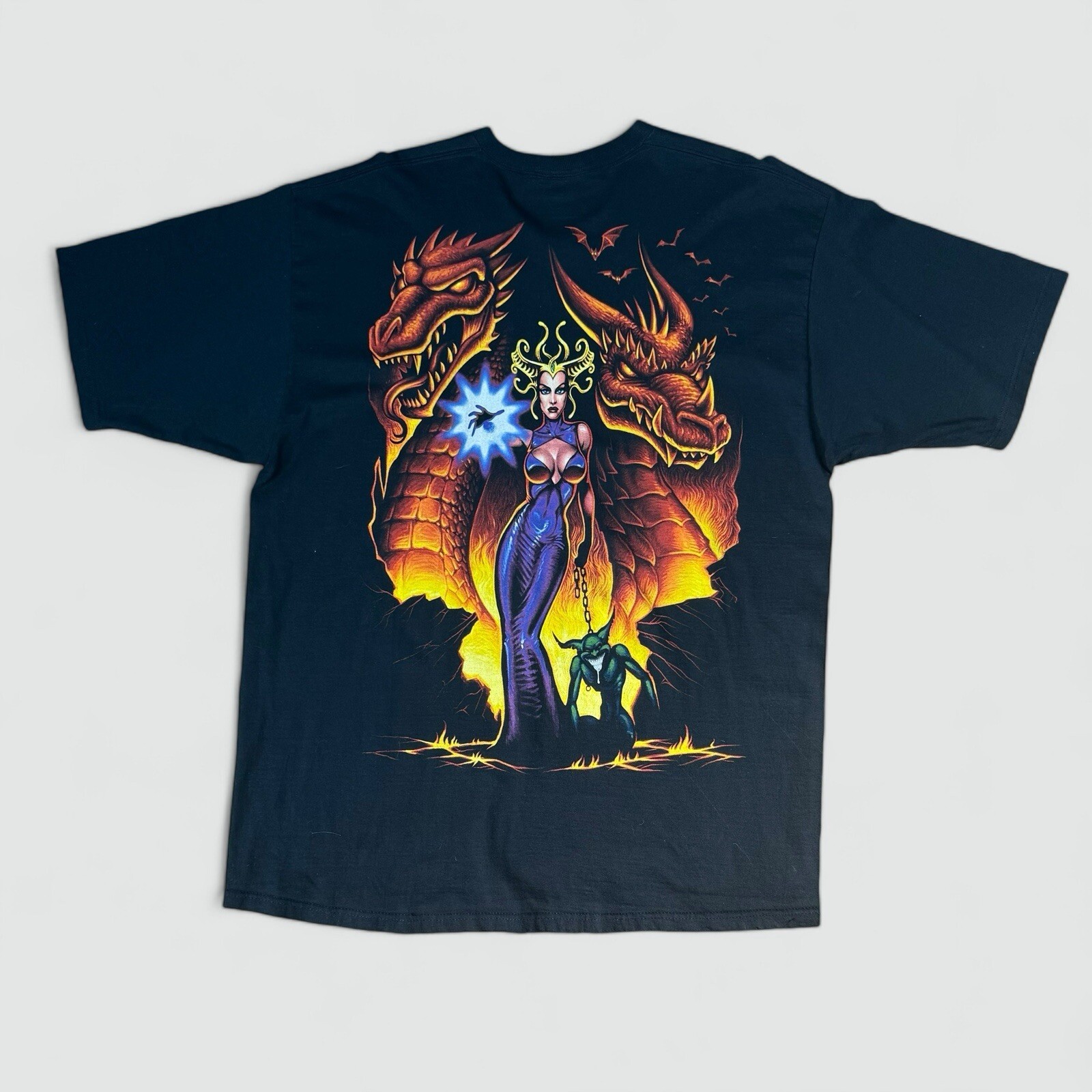 vintage 90s Liquid Blue AIO Dragon Priestess Sorceress shirt – XXL White tag 2XL