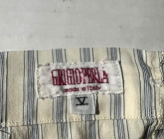 Vintage GRIGIO PERLA Men Fine Cotton Stripe Boxer Shorts Short sz L Eur 5 Italy