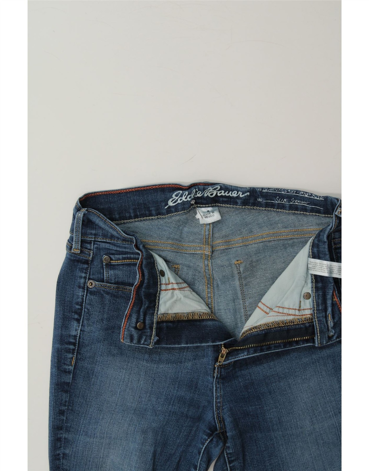 EDDIE BAUER Womens Slight Curve Slim Jeans US 6 Medium W28 L31 Navy Blue CN07