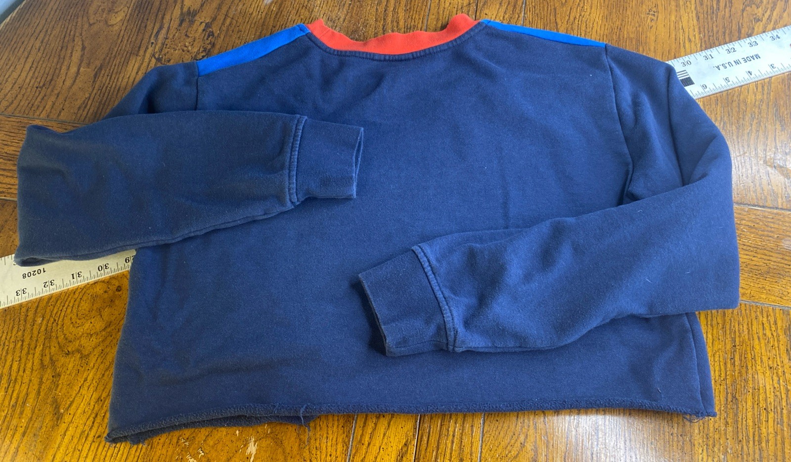 Vans Woman’s Crop Sweatshirt Navy Blue Red Yellow Small S