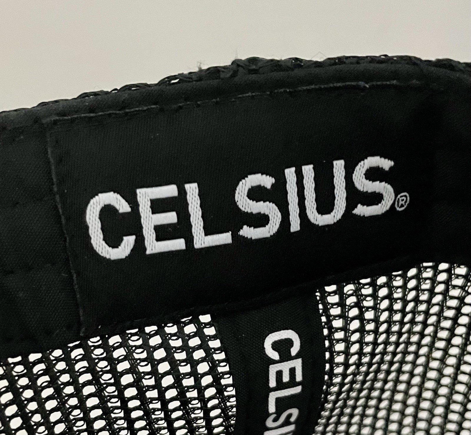 Celsius Energy Drink Black Snapback Trucker Hat Embroidered Logo Cap