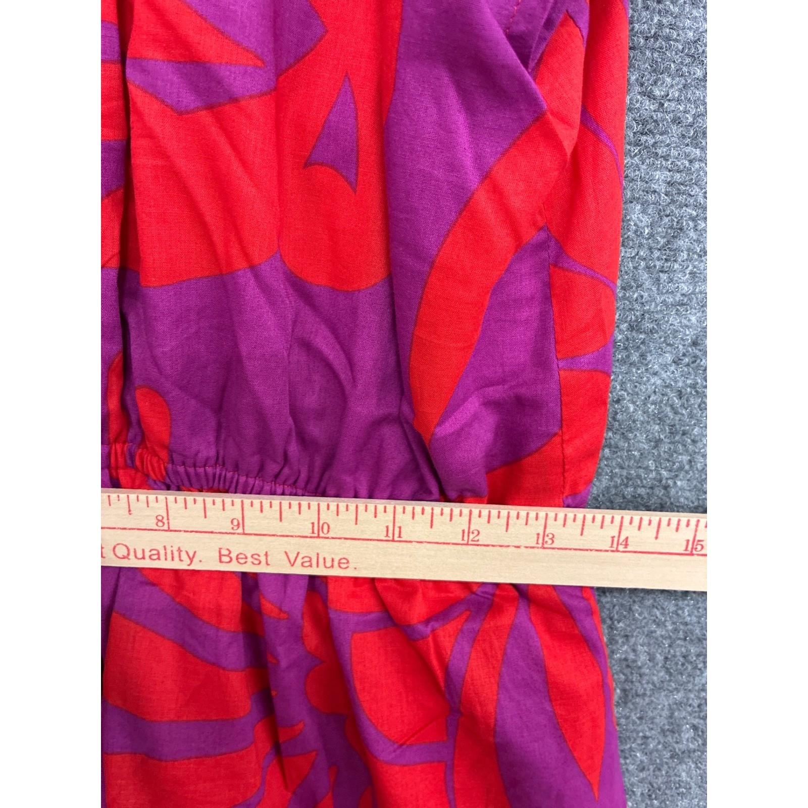Sugarlips Pink Red Tropical Leaf Print Flutter Sleeve Mini Dress Small