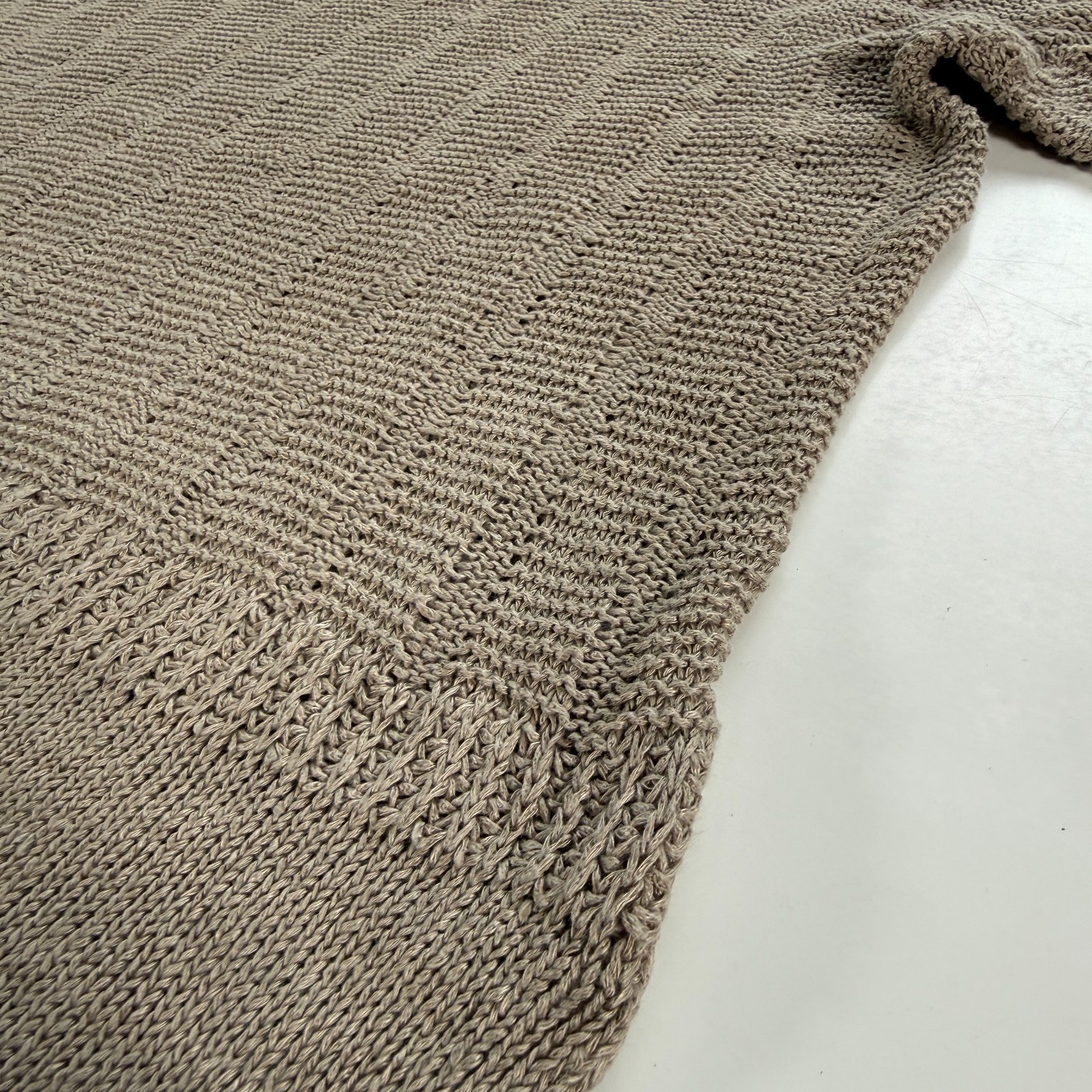 VINCE Loose 100% Linen Drop Sleeve Pullover Knit Sweater Womens XS Taupe