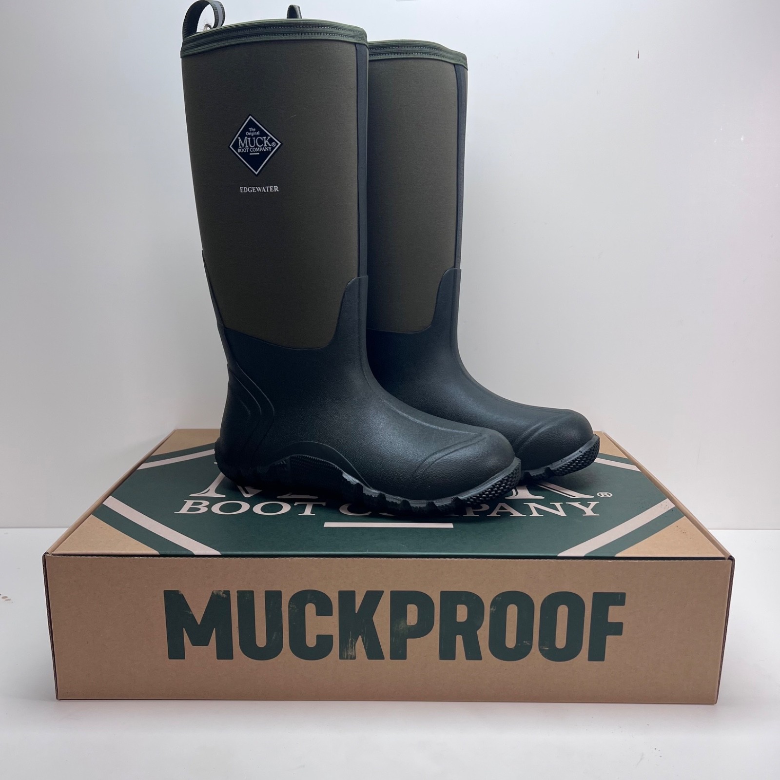 Muck Edgewater Hi 15″ Mens Boot Waterproof Moss Green Size 7,8,13,&14 New In Box
