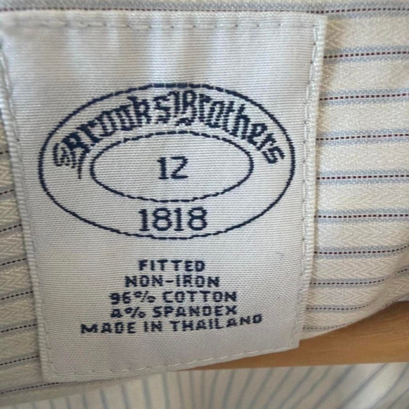 Brooks Brothers 1818 Striped Fitted Non-Iron Shirt Women’s Size 12