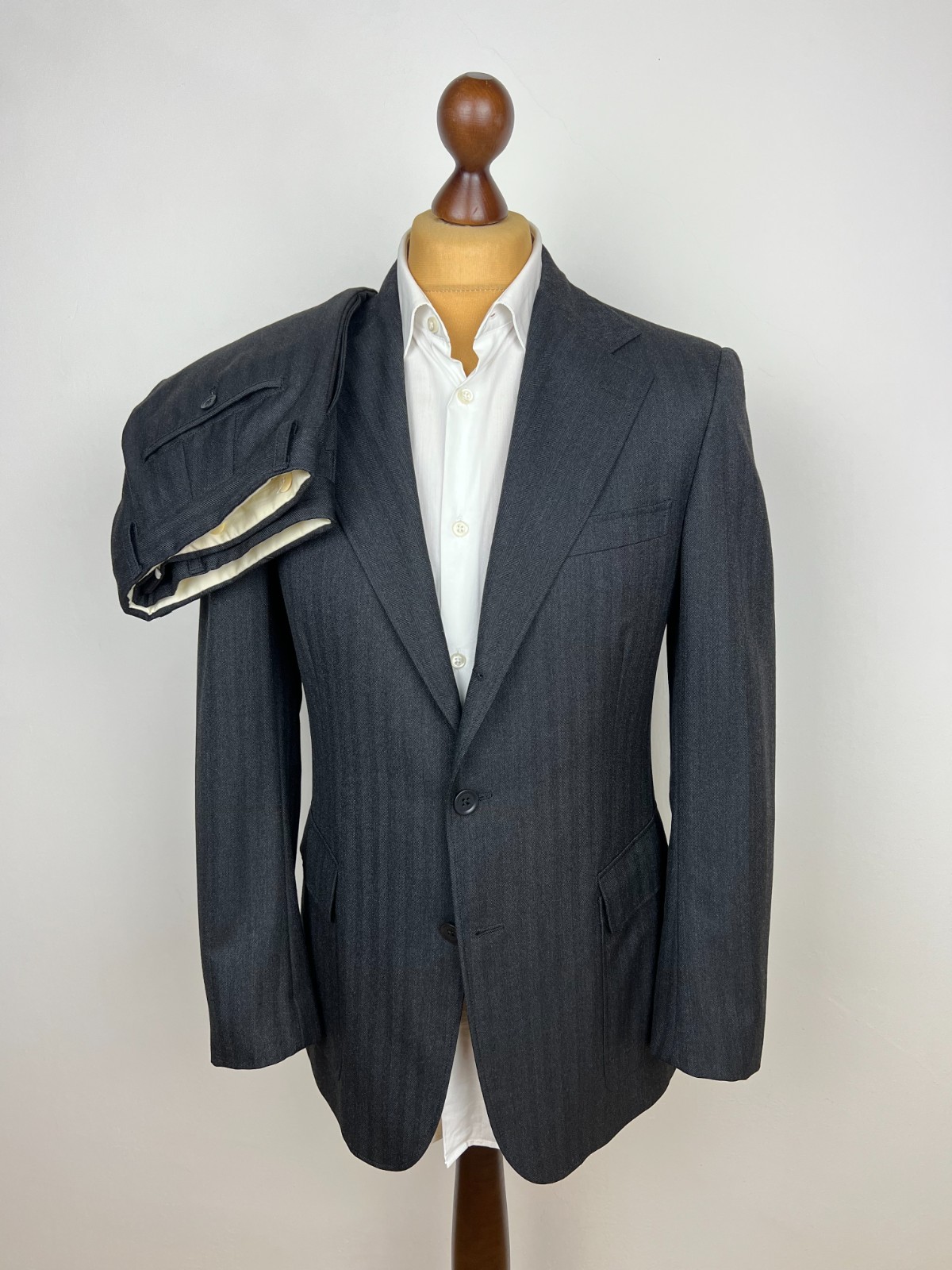 Rare DOUBLE RL (RRL) Ralph Lauren 100% Wool Herrinbone 2 Piece Suit 40US50IT