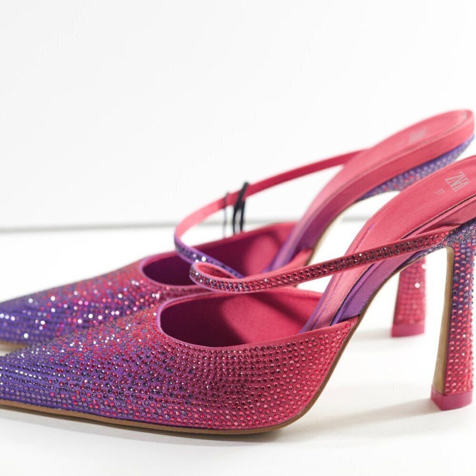 ZARA RHINESTONE HEELED MULES