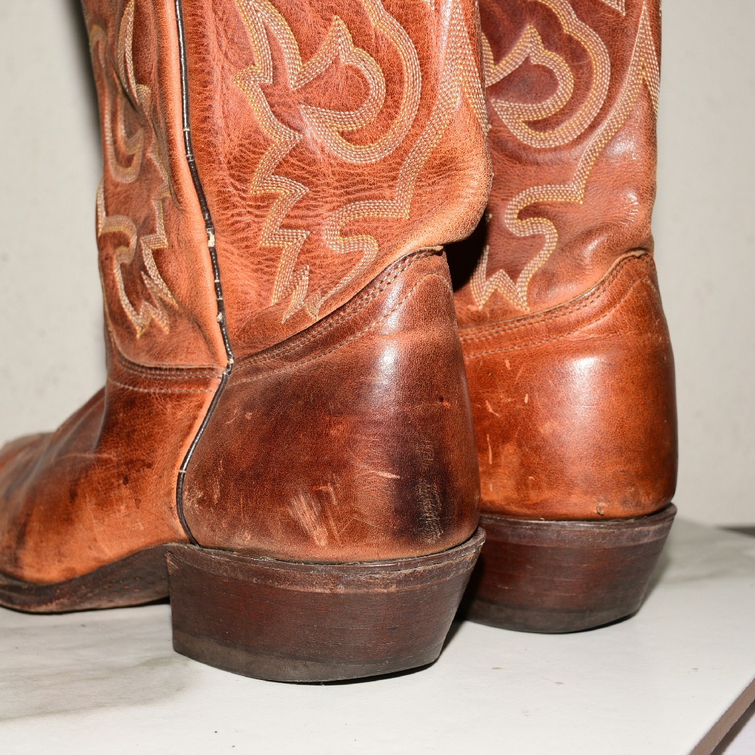 J Chisholm Leather Boot Western Brown Men US 10.5 D