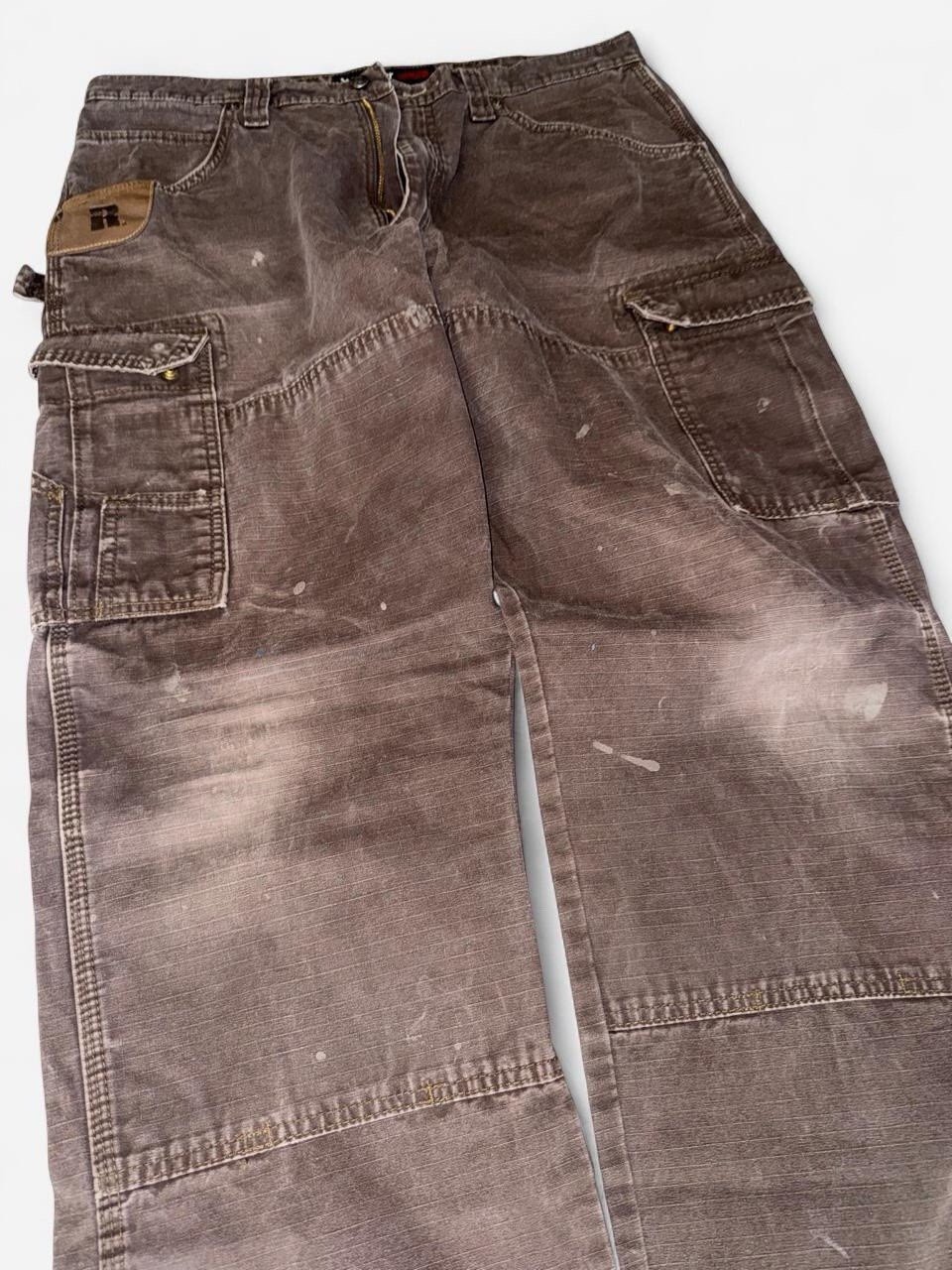 Wrangler Riggs Workwear Men’s Brown Canvas Cotton Cargo Work Pants 38×32 3W060DB
