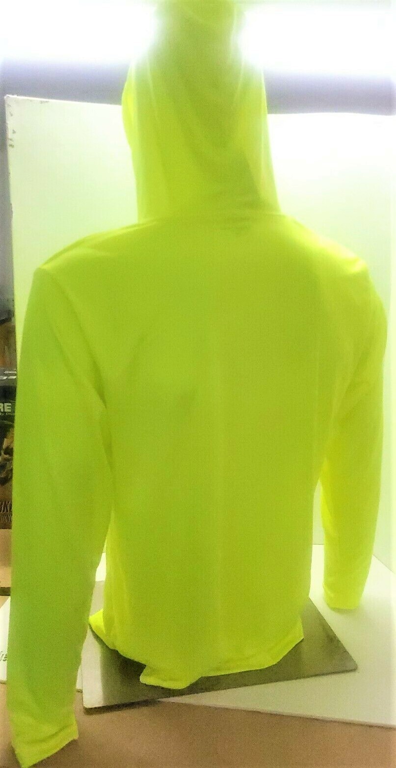 Hi Vis Long Sleeve Safety Shirt With Hoodie, Polyester Birdeye Mesh Fabric