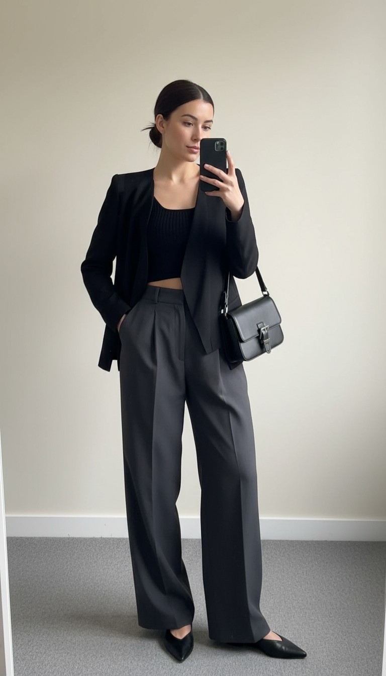 Camilla and Marc Sunrise Jacket Black Asymmetric Blazer Minimalist Luxe US 4