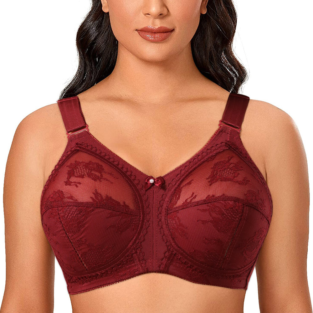 Women Minimizer Bra Unlined Wireless Full Figure Support PLUS SIZE 34-50 CDEFGHI
