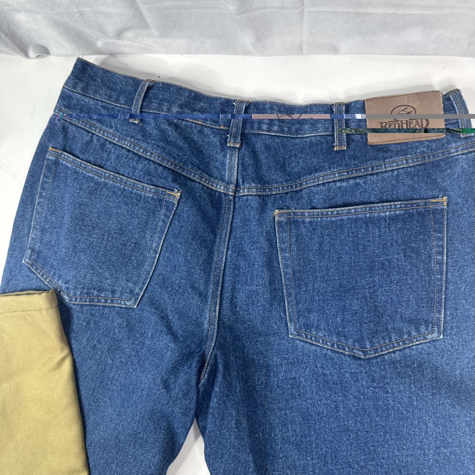 RedHead Pants Mens 40×30 Denim Duck Canvas Reinforcedouble Knee Outdoor Workwear