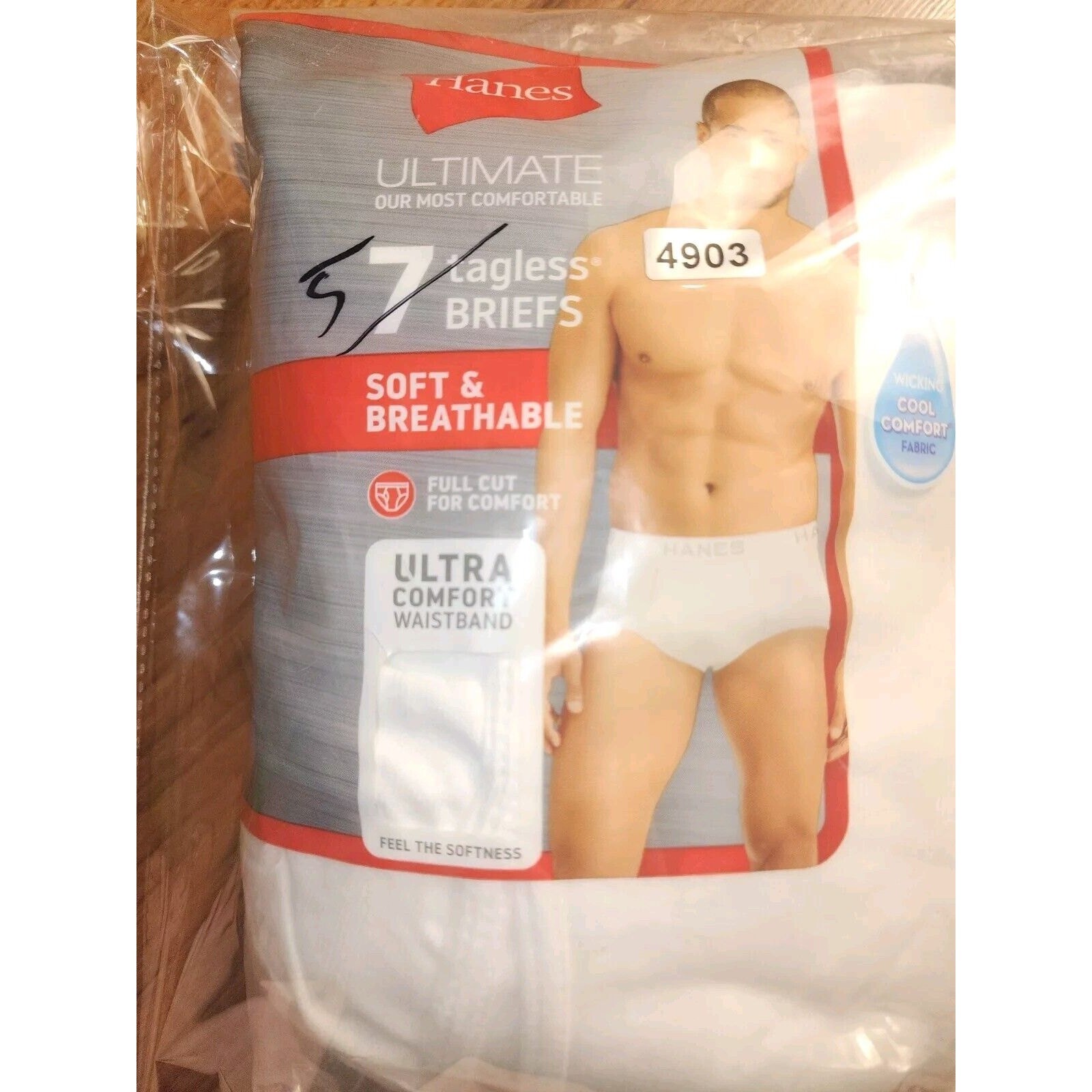 Hanes Briefs 5-Pack Men’s Tagless Underwear White ComfortSoft Waistband Sz XL