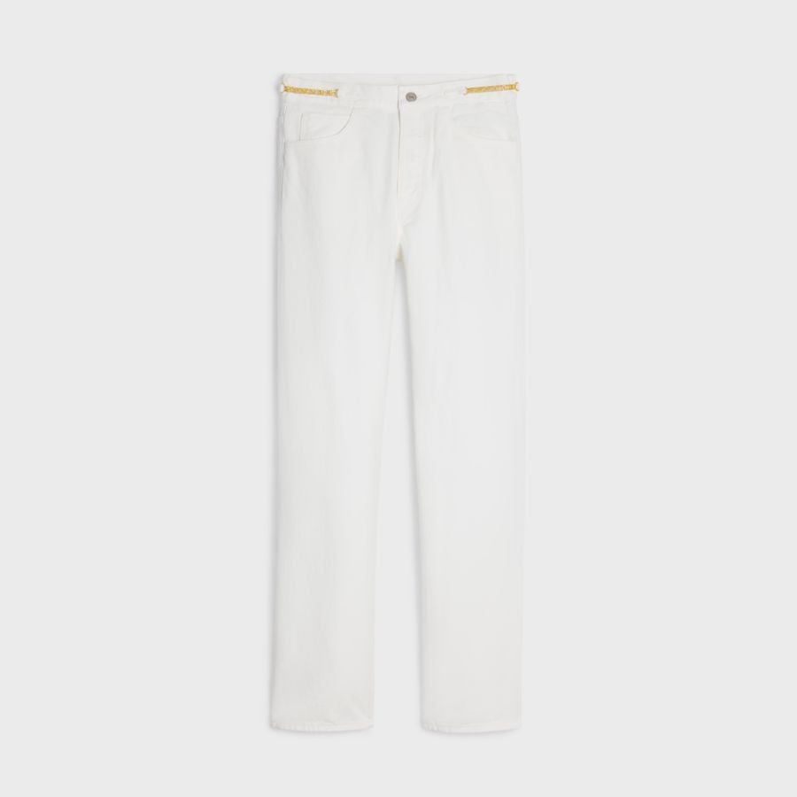 NWT Celine Paris POLLY JEANS pants trousers optic white wash denim mid-rise 30