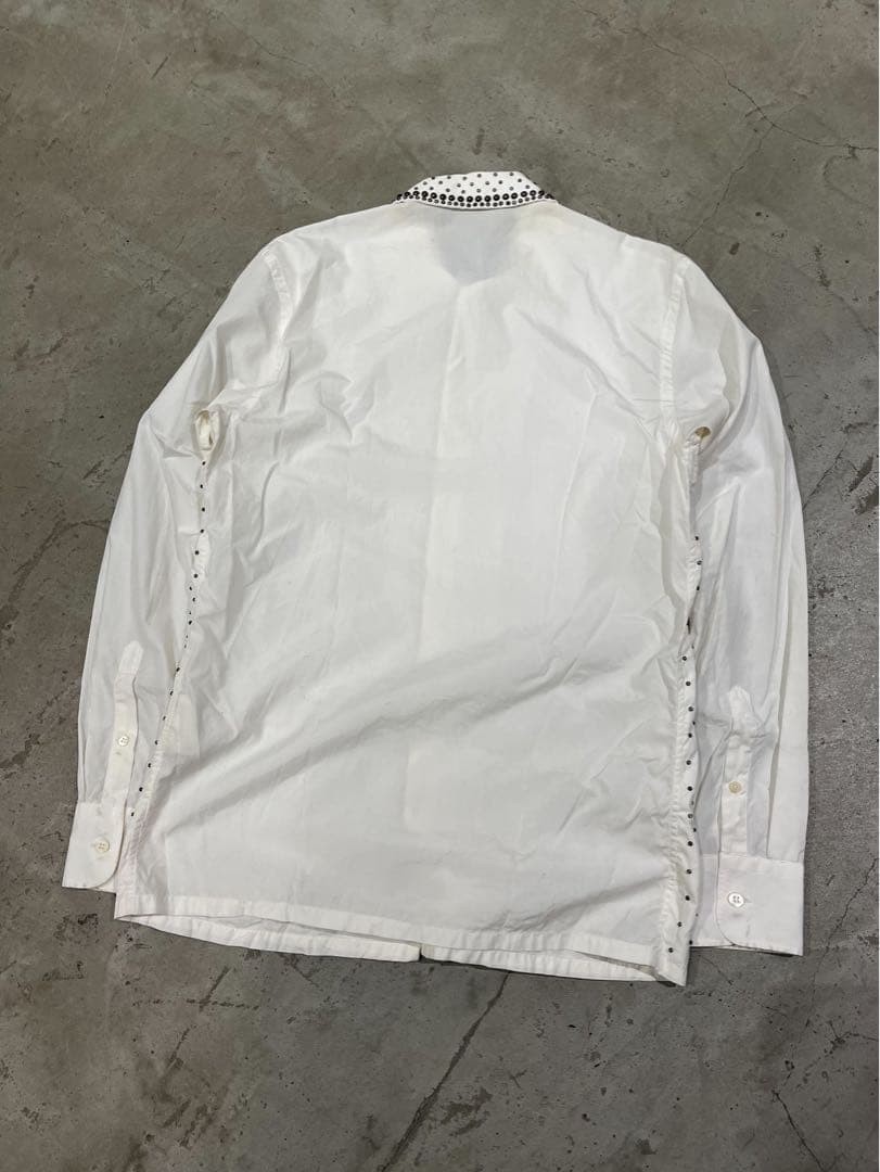 Studded Shirt XS (US XXS) PRADA 2009FW Archive White Runway Collection Piece