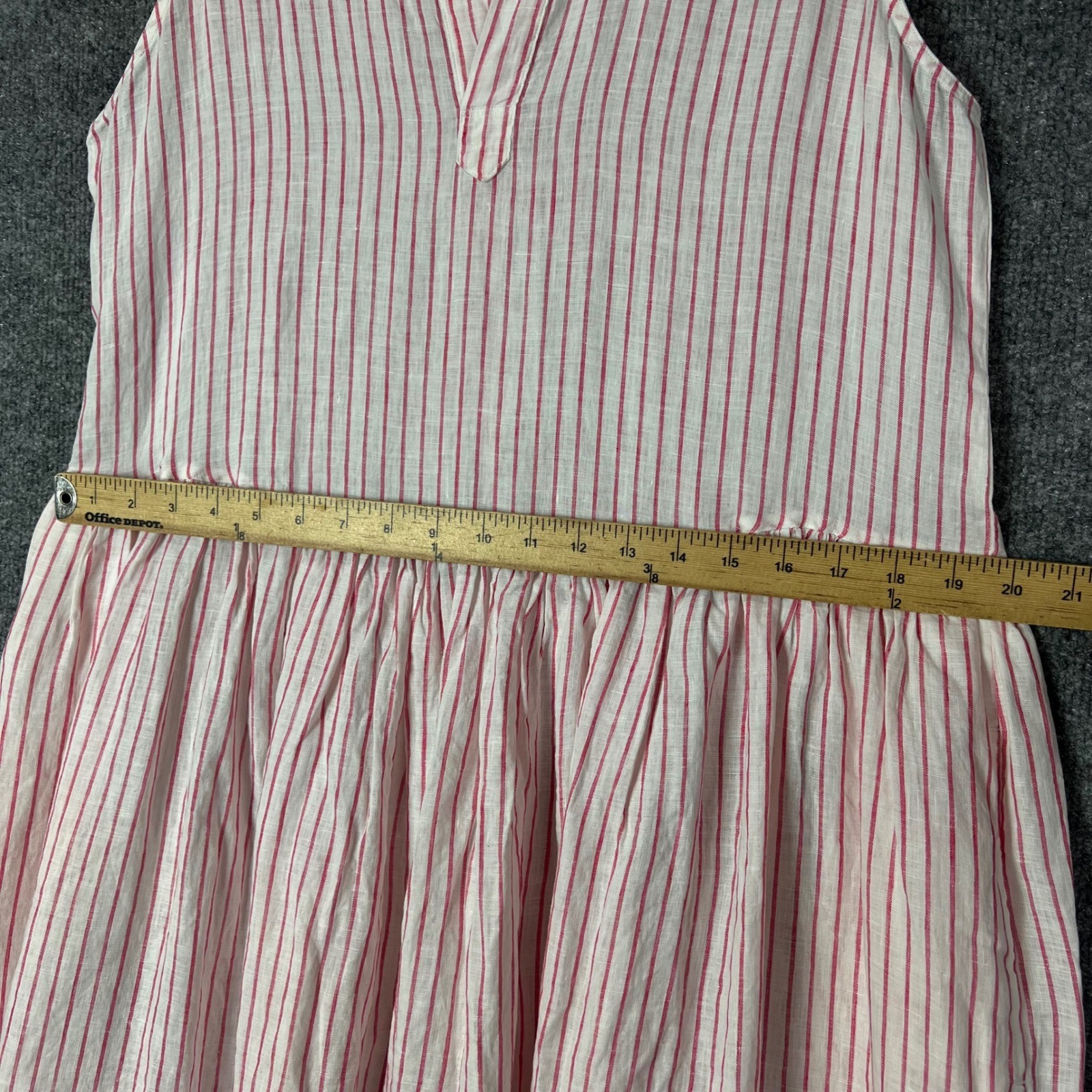 Frank & Eileen Excellent Daphne Dress Womens Medium Pink White Striped Linen