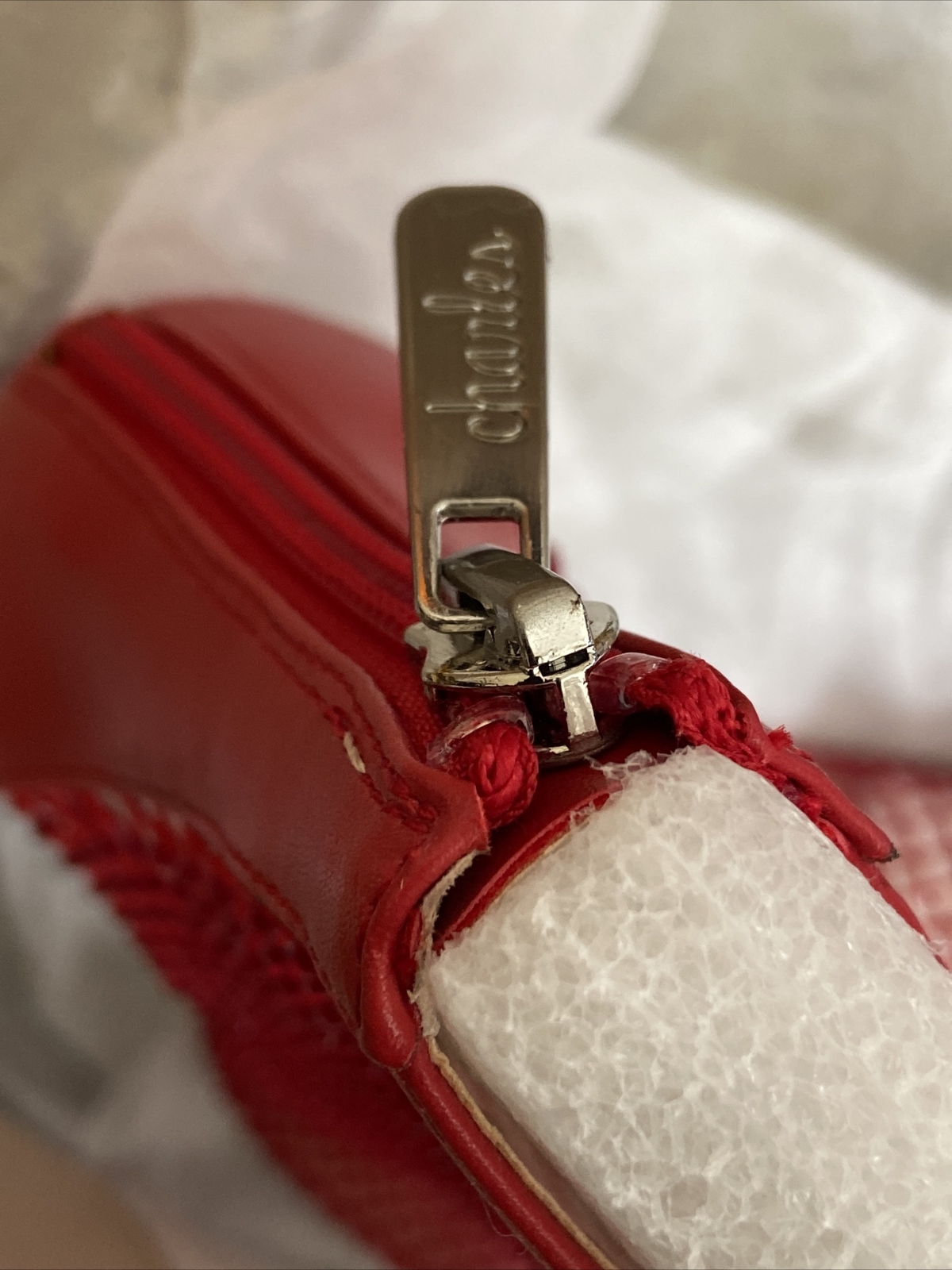 CHARLES BY CHARLES DAVID Rhinestone Mesh Vinyl Heels Fiery Red Women’s Size 7.5