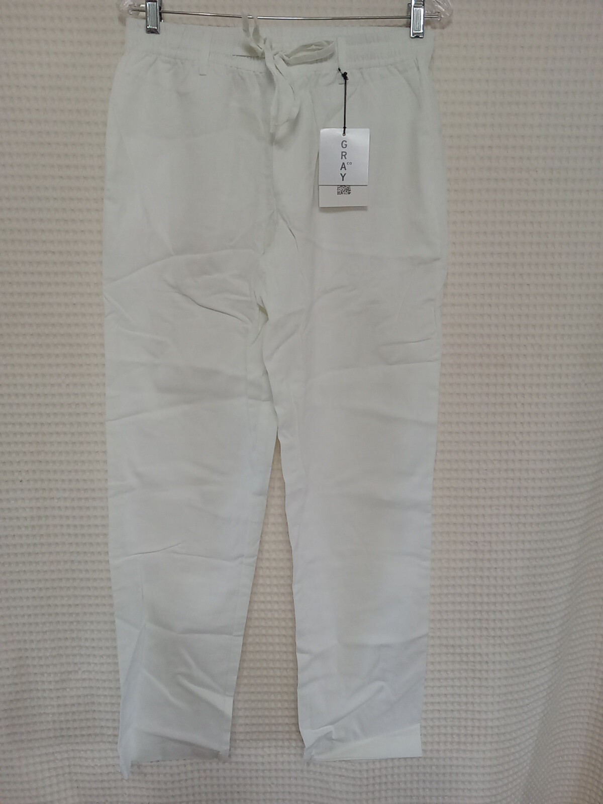 Hat and Beyond Relaxed Linen Cotton Pants, Women’s Size M, White NWT