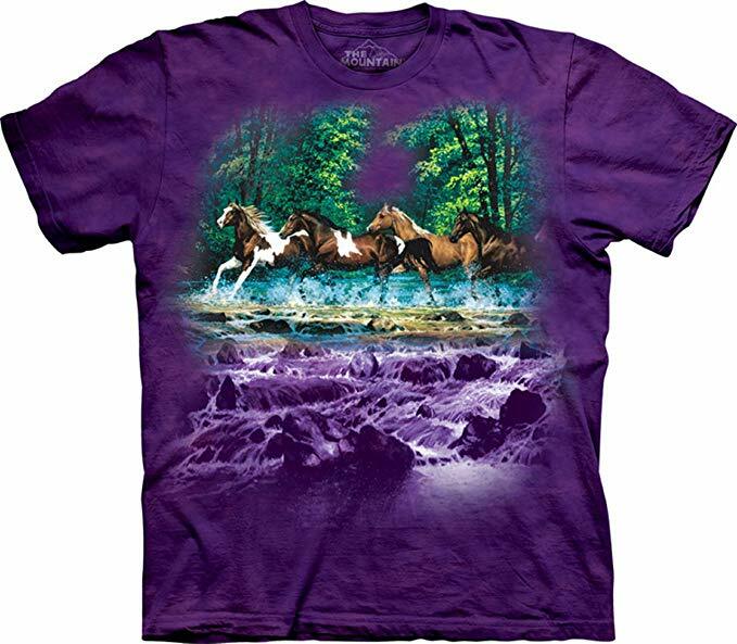 The Mountain Horse Purple Spring Creek Run Western Cotton Kid Child T-Shirt M-XL