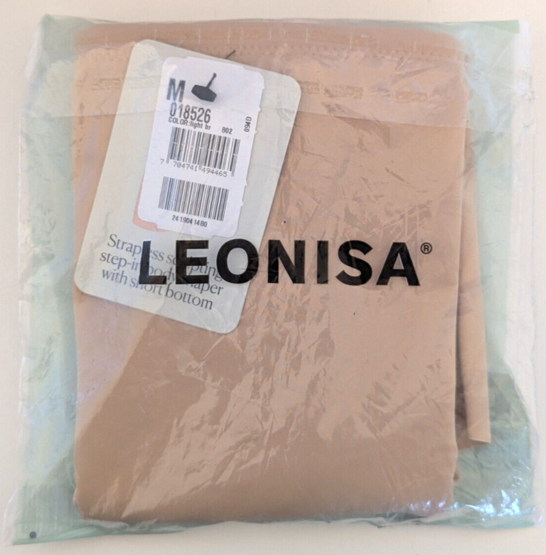 Leonisa Strapless Sculpting Step-in Body Shaper with Short Bottom, Medium, Beige
