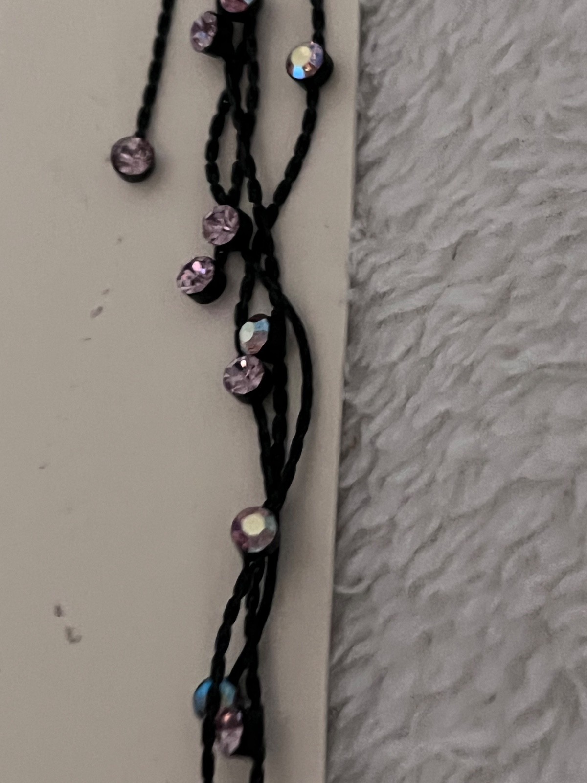 Pink Butterfly Hair Comb, with Dangling Rhinestones, 12″ long, New.