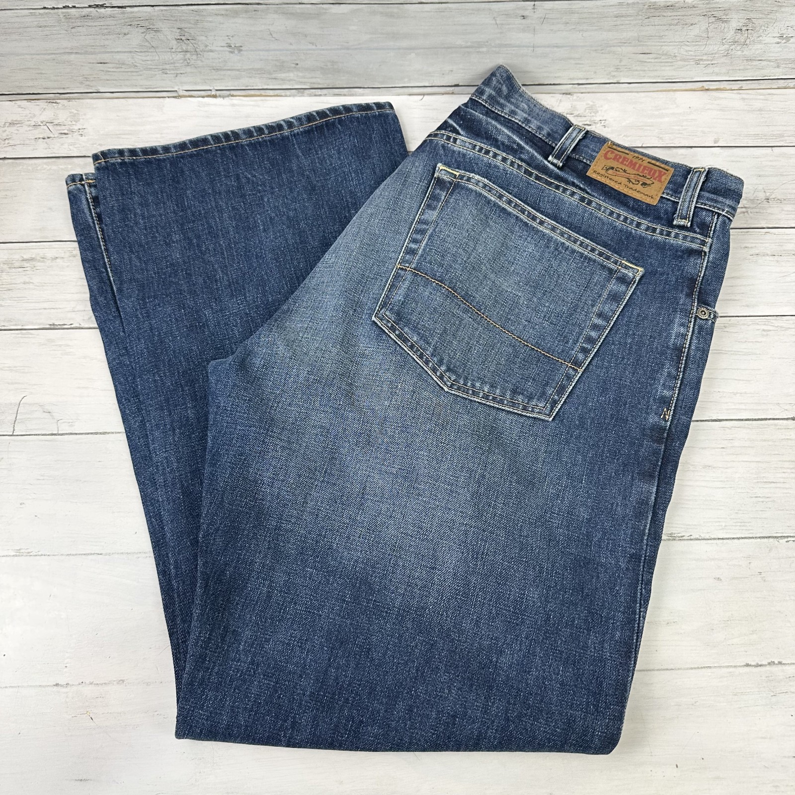 Cremieux Bootcut Jeans Men 38×30 Zip Fly Blue Denim