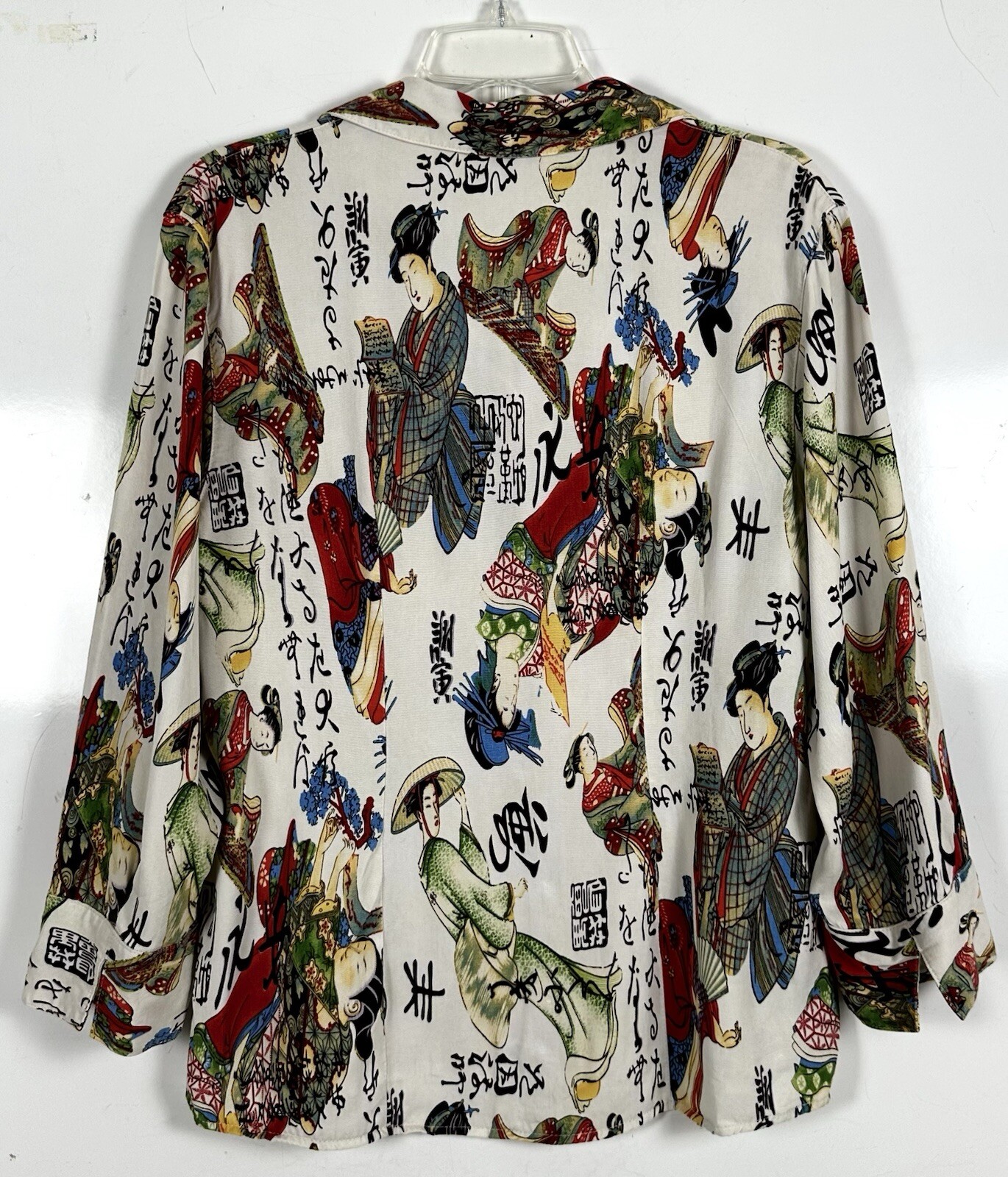 TIANELLO ASIAN STYLE GEISHA BUTTONS UP SHIRT -BLOUSE SIZE M MADE IN USA