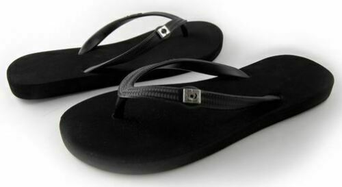 Popits Women Black Super Cozy Flip Flops / Ornament Base ~ Choose Size