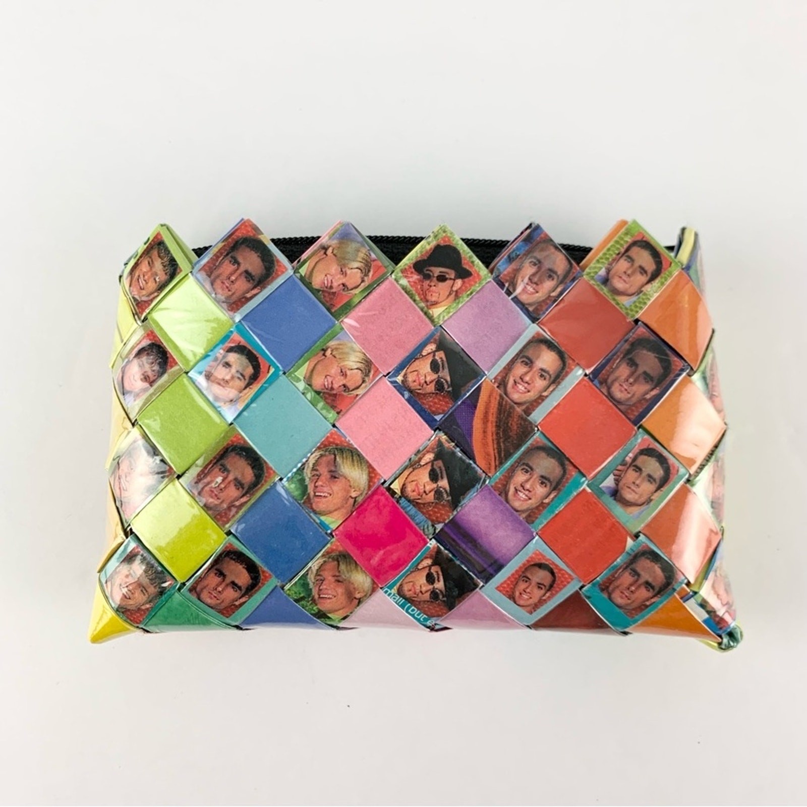 Backstreet Boys Magazine Wrapper Folded Woven Origami Patchwork Wallet Coin Bag