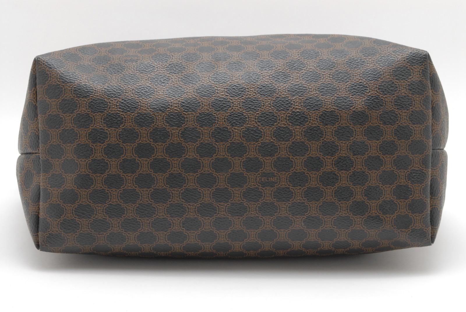 CELINE Black Macadam Accessory Pouch Clutch Hand Bag PVC Leather Auth #1246