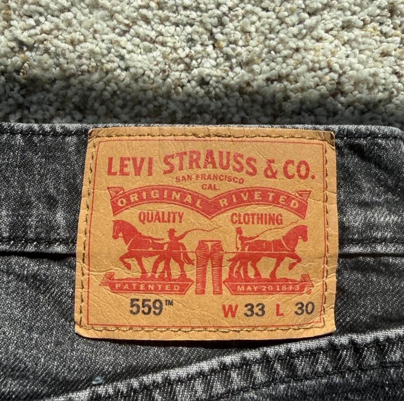 Levi’s 559 Relaxed Straight Jeans 33×30 Washed Grey Charcoal Denim
