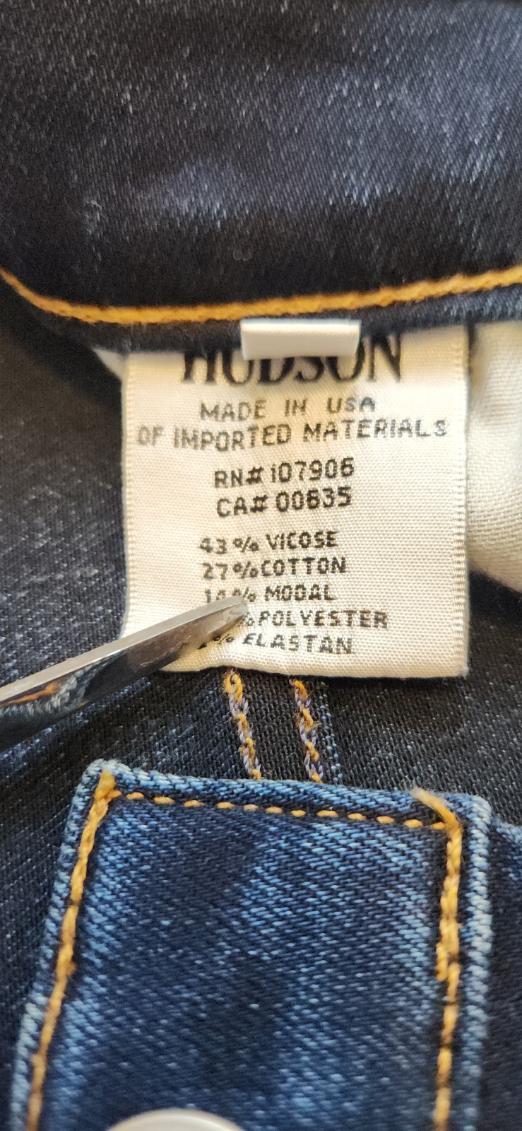 Hudson Womens Jean Nico Midrise Super Skinny Sz 26 Distressed Dark Wash