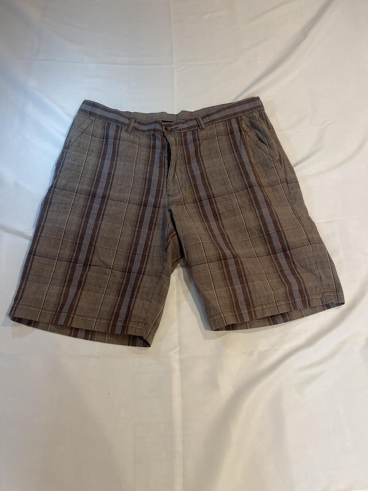 Men’s Brown Checkered Cubavera Shorts